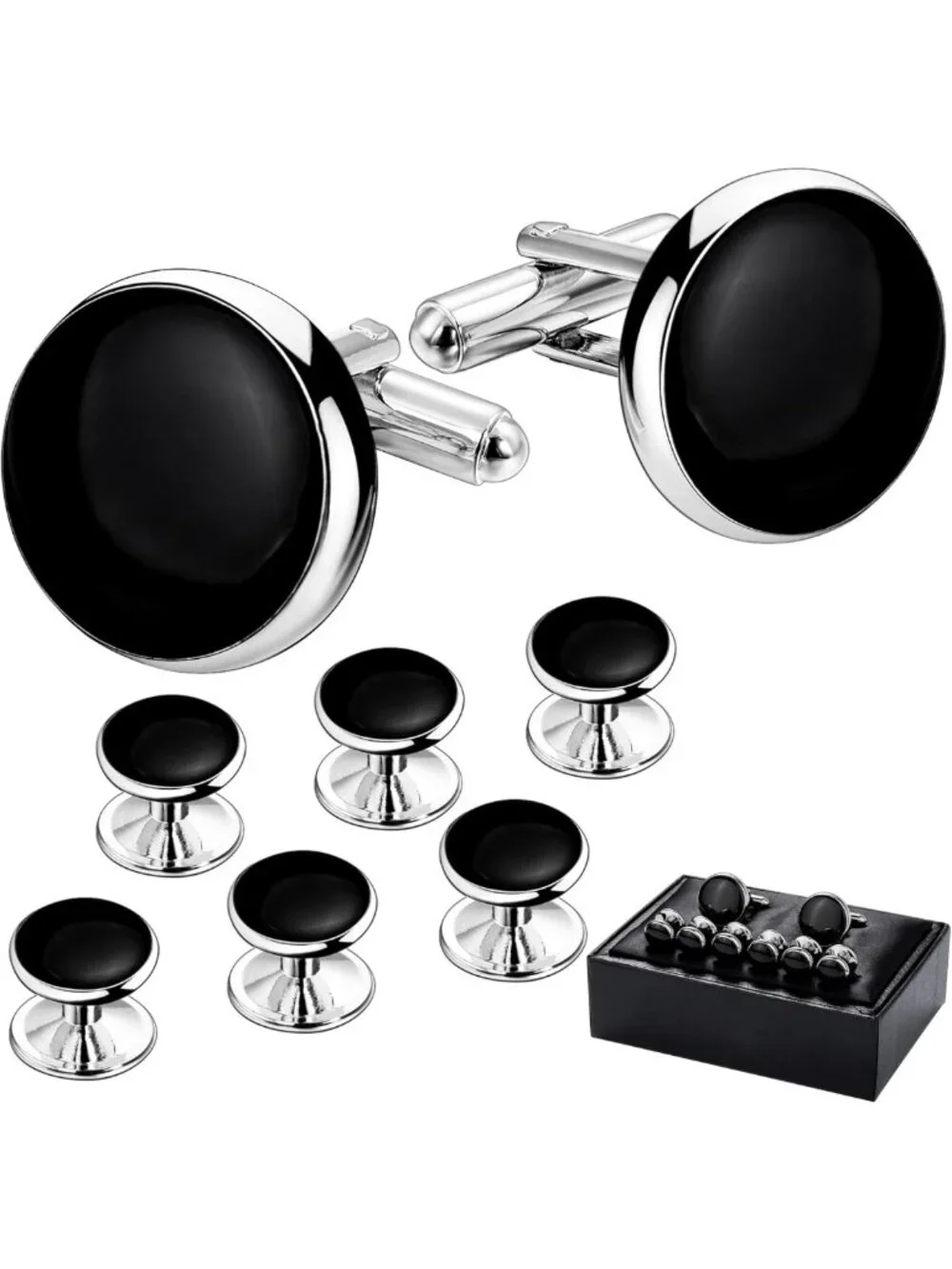 Elegant Men's Cufflinks & Tuxedo Studs Set - Perfect for Weddings